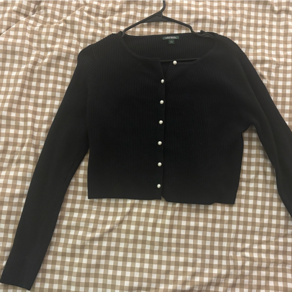 Wild Fable Black Ribbed Cardigan - Picture 2 of 4